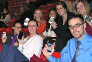 Students practiced live tweeting during the keynote address by the Rev. Jesse L. Jackson at the U on Jan. 24, 2013.