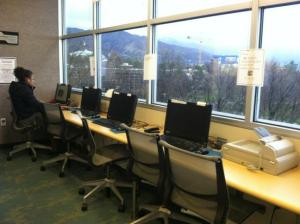 The computers available to students at the LGBT Resource Center.