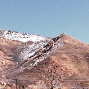 Utah's lack of snow showing on its mountains.