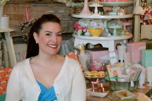 Parrish features seasonal finds in the kitchen corner, such as cake stands, tea towels and bakeware.