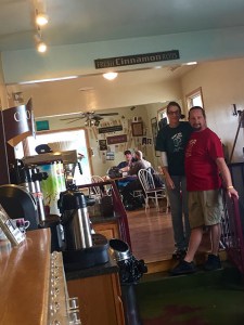 Anna Whitnack and Ron Ford stand in their coffee shop Jessie Jean's Coffee Beans Homestyle Café.